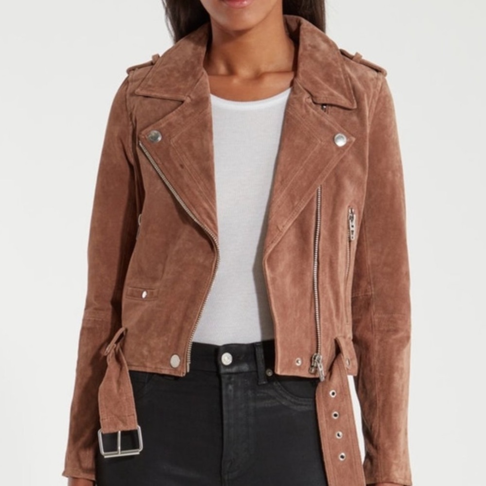 BLANK NYC Suede Moto Jacket - Coffee Bean